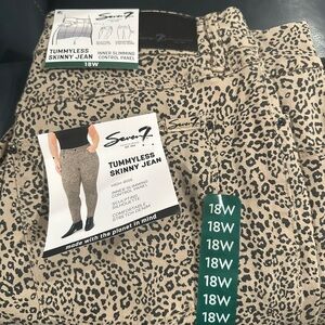 Seven7 Leopard Print Skinny Jeans size 18W
